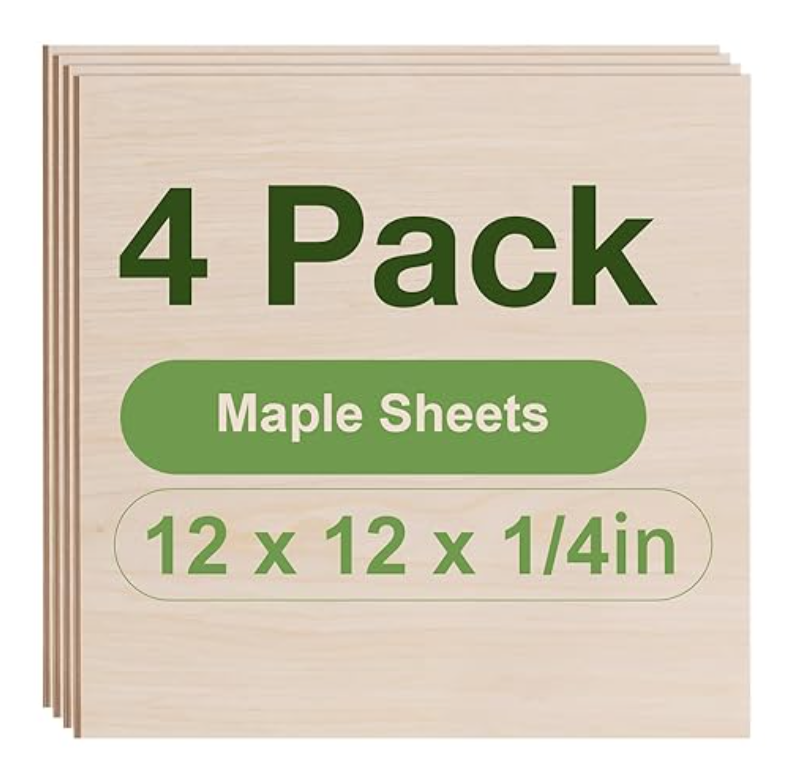 LaserCutthis selection Rowood 4 Pack Maple Plywood 1/4,12x12x1/4inch,6mm Thick Unfinished Wood for Laser Cutting 